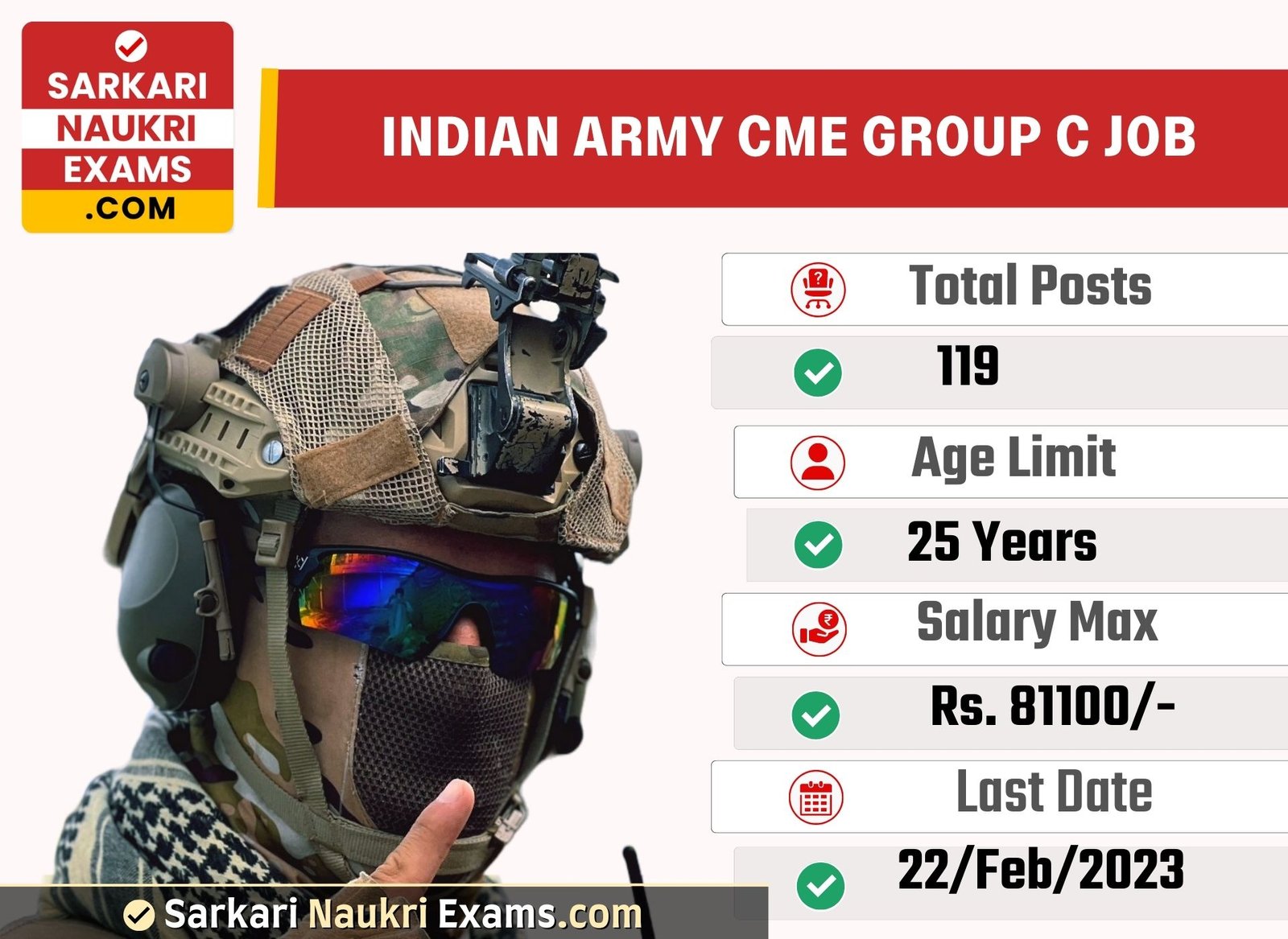 Pune Indian Army CME Group C Recruitment Form 2023 | Last Date 25 February
