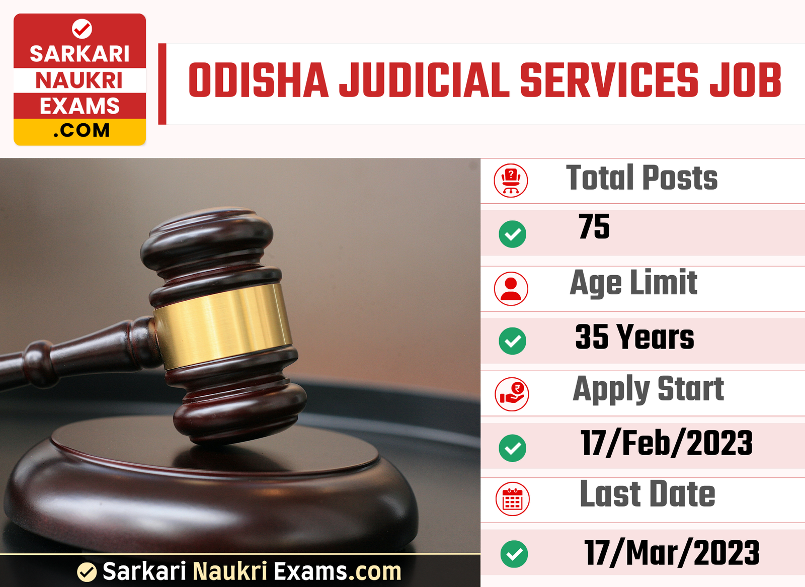 OPSC Odisha Judicial Services Recruitment Notification 2023 | Last Date 17 March