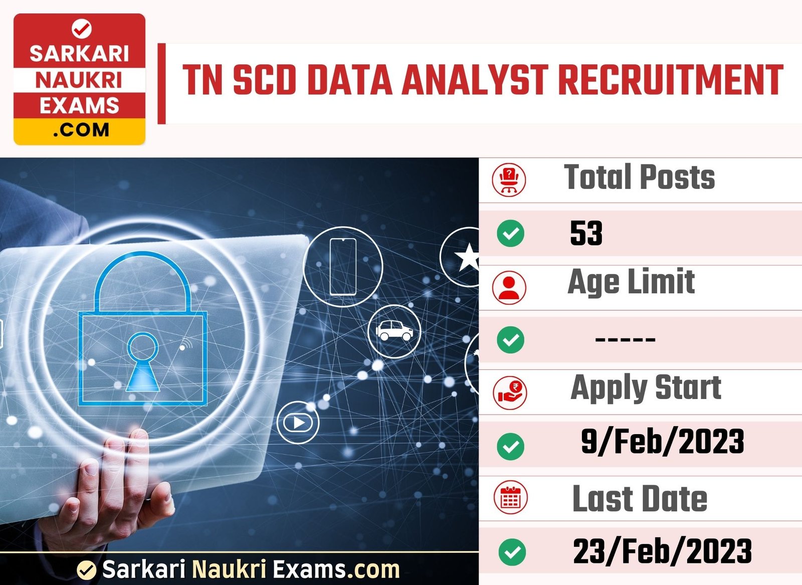 TN SCD Data Analyst Recruitment Form 2023 | Interview Based Job