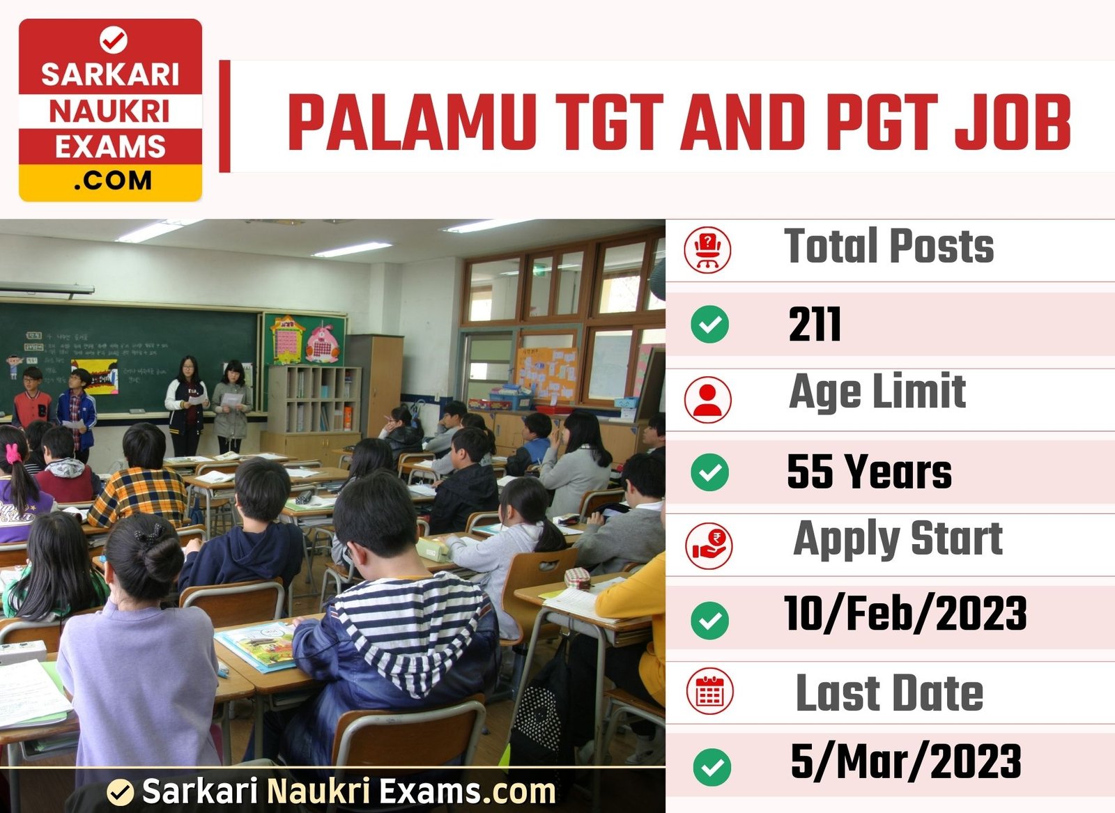 District Education Office Palamu TGT and PGT Recruitment Form 2023 | Last Date 5 March