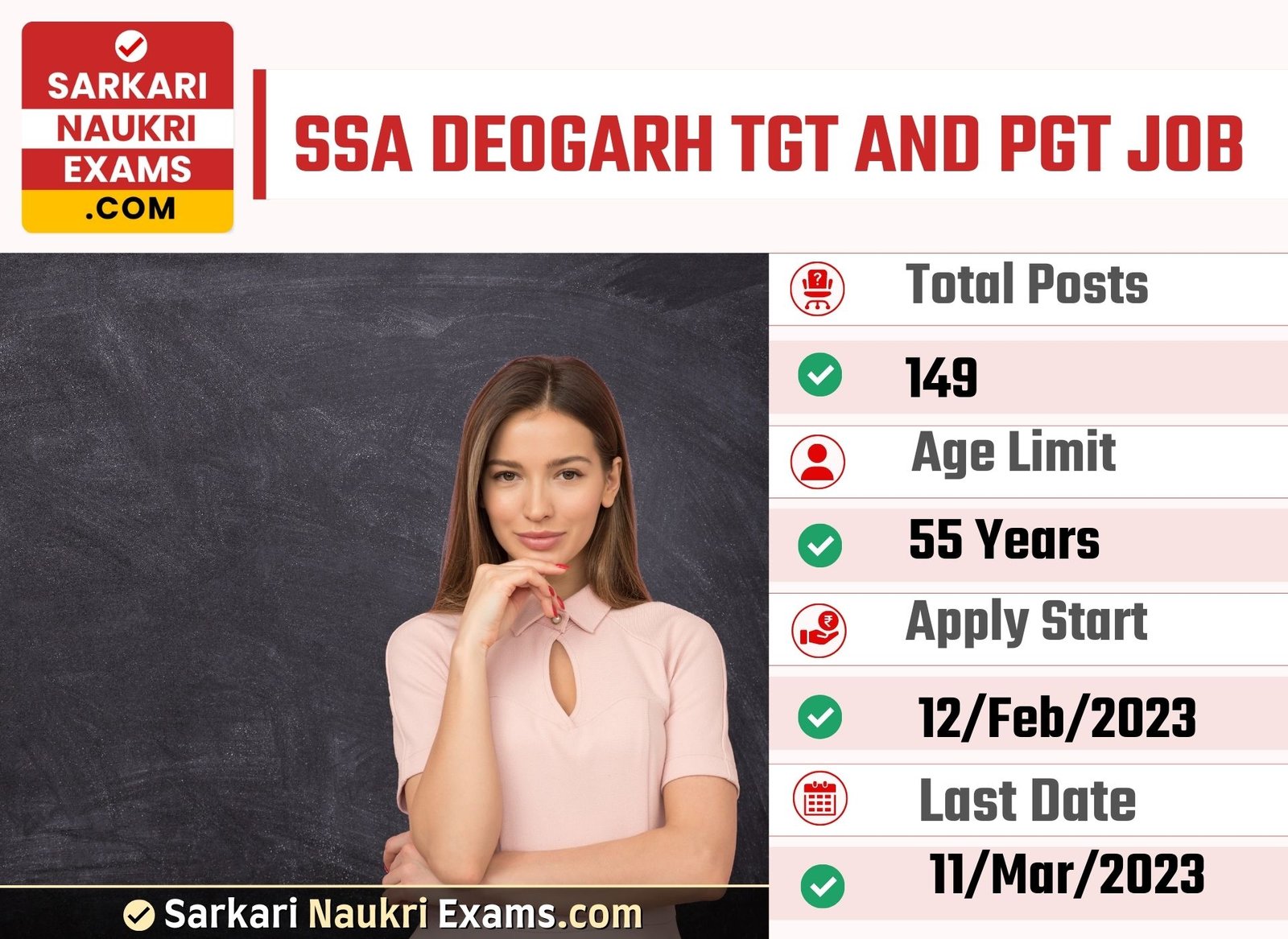 SSA Deogarh TGT and PGT Recruitment Form 2023 | Last Date 11 March