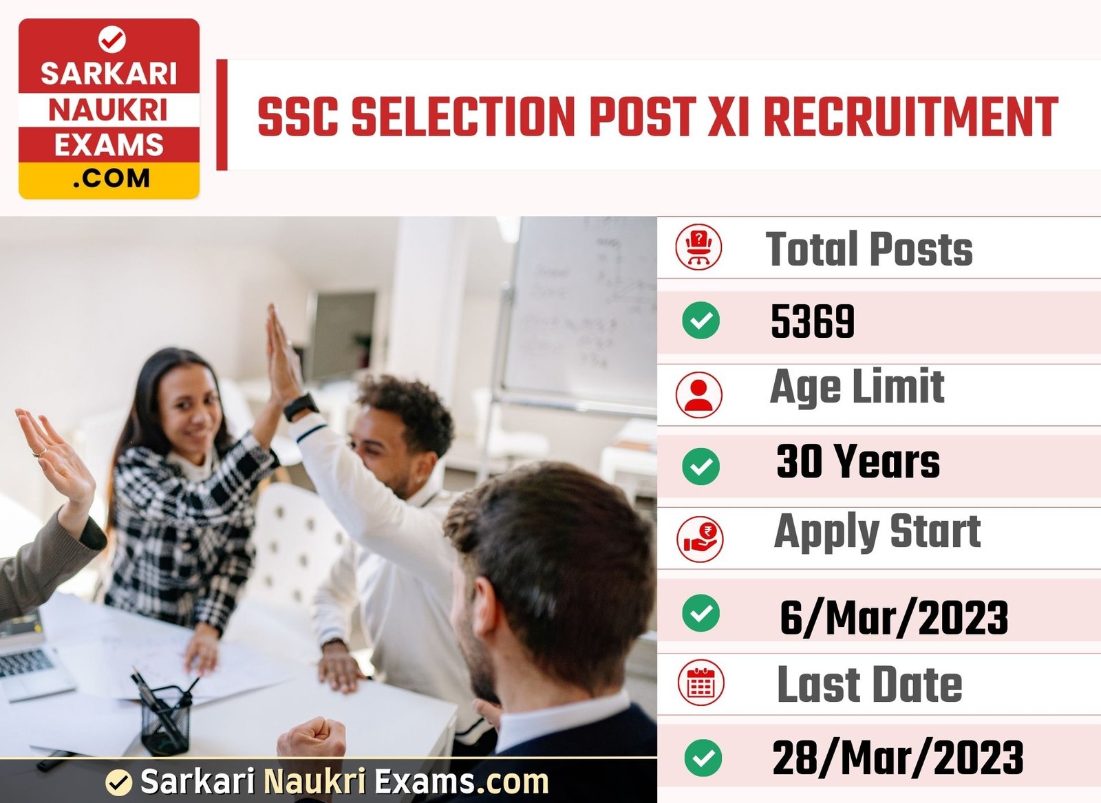 SSC Selection Post XI Recruitment Form 2023 | Last Date 28 March