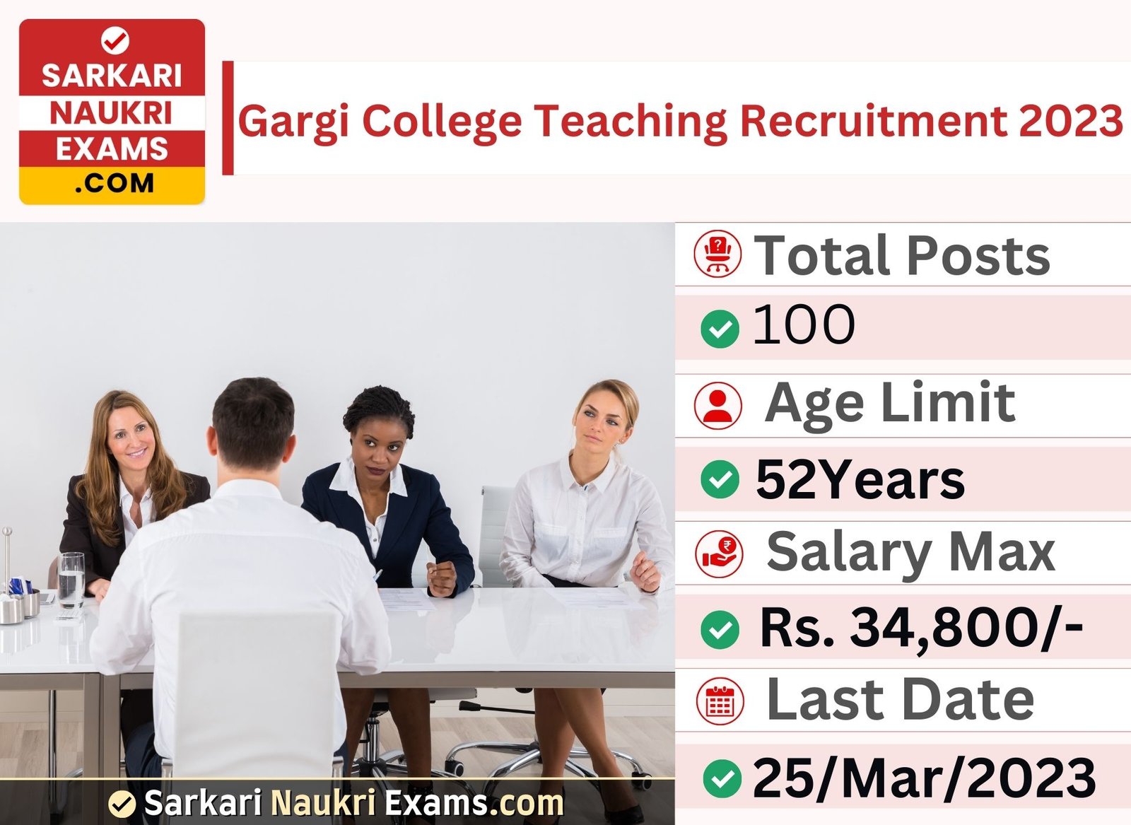 Gargi College Teaching Recruitment 2023 | Salary Upto 34,800/-