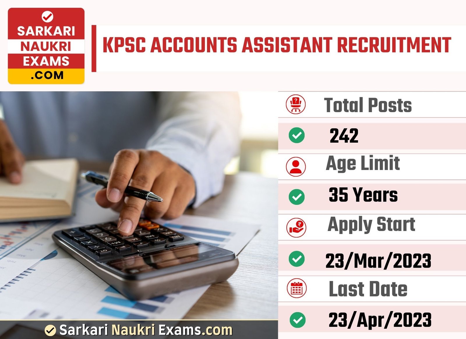 KPSC Accounts Assistant Recruitment Form 2023 | Last Date 24 April