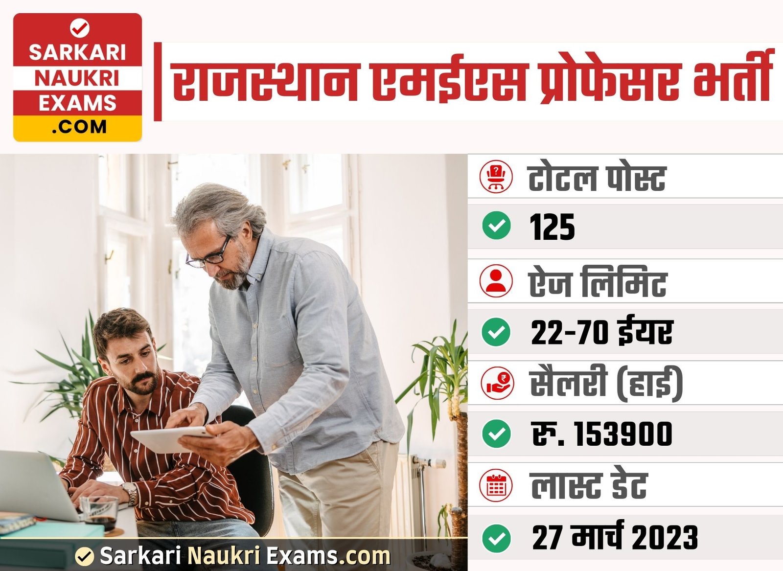 Rajasthan MES Professor Recruitment 2023 | Last Date 27 March Apply Online
