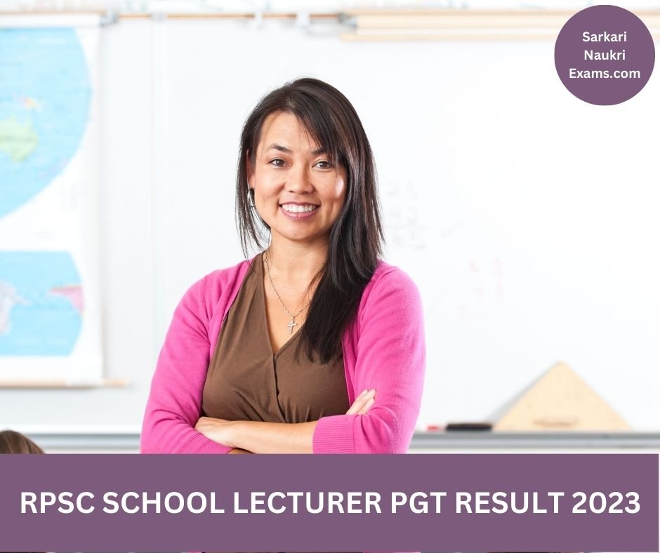 RPSC School Lecturer PGT Result 2023 | Download Link, Merit List