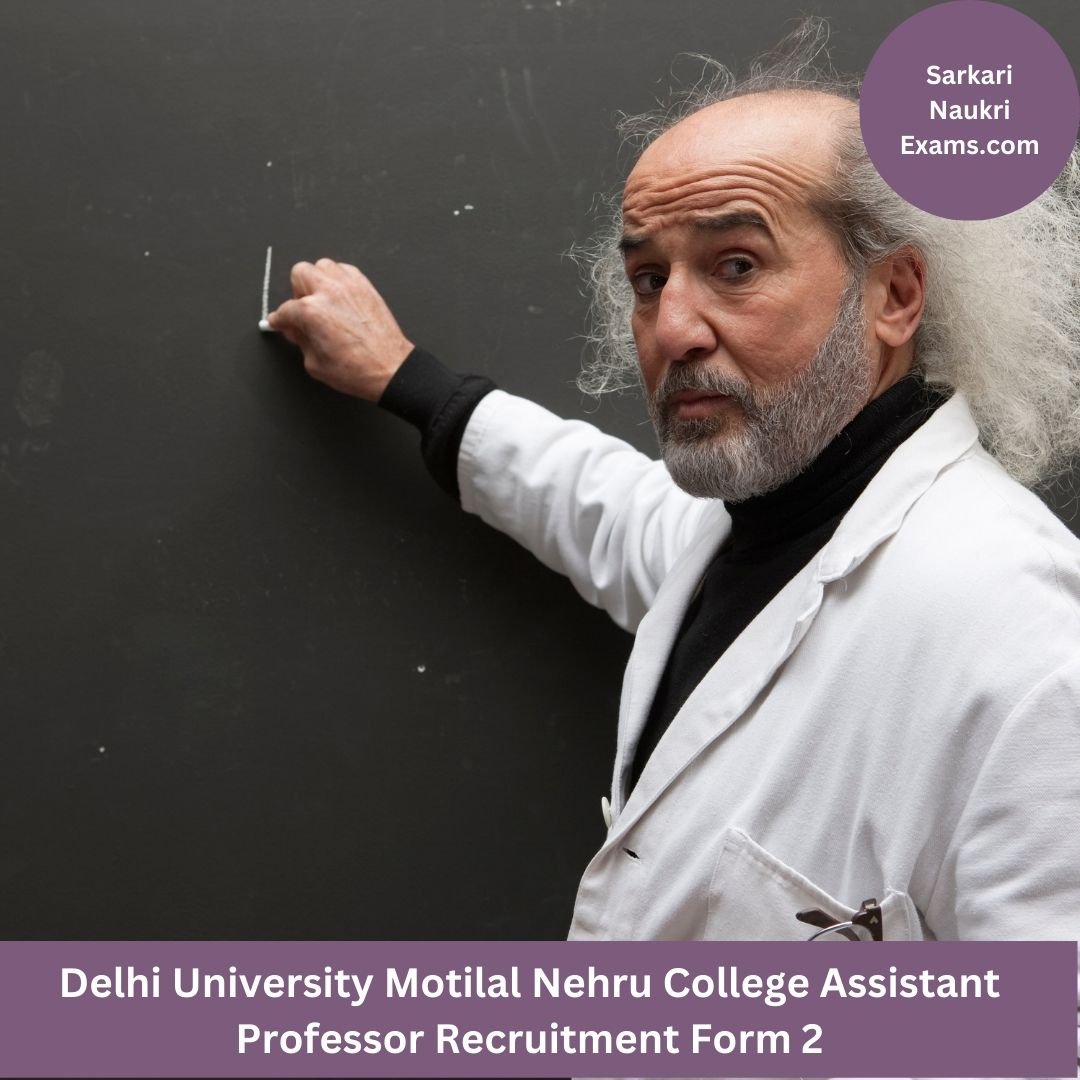 Delhi University Motilal Nehru College Assistant Professor Recruitment Form 2023 | Interview Based Job