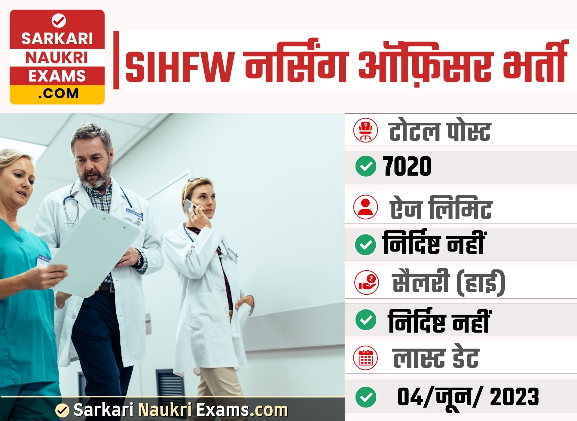 SIHFW Nursing Officer Recruitment 2023 | Online Form 