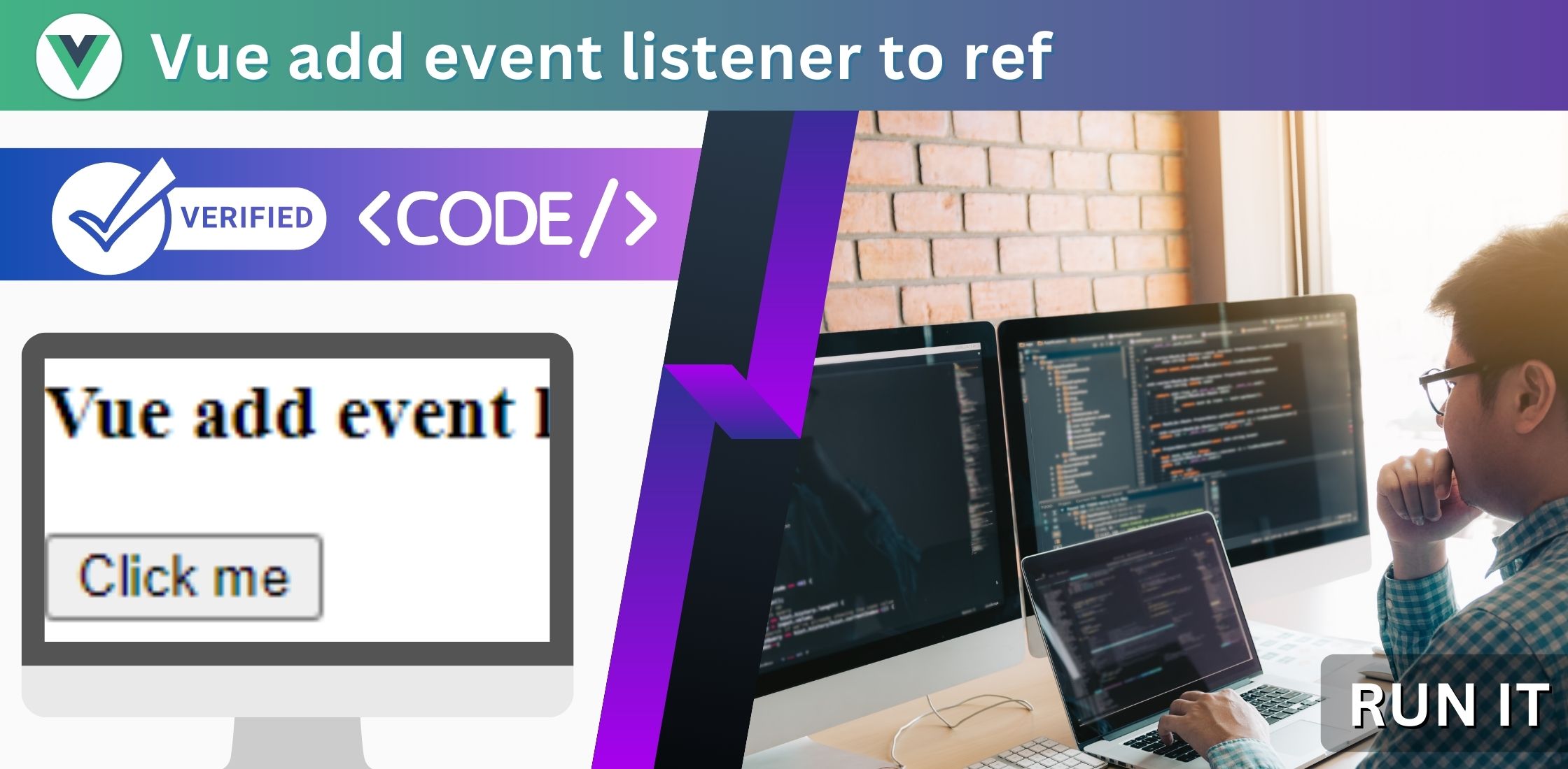 Vue add event listener to ref - Javascript Example