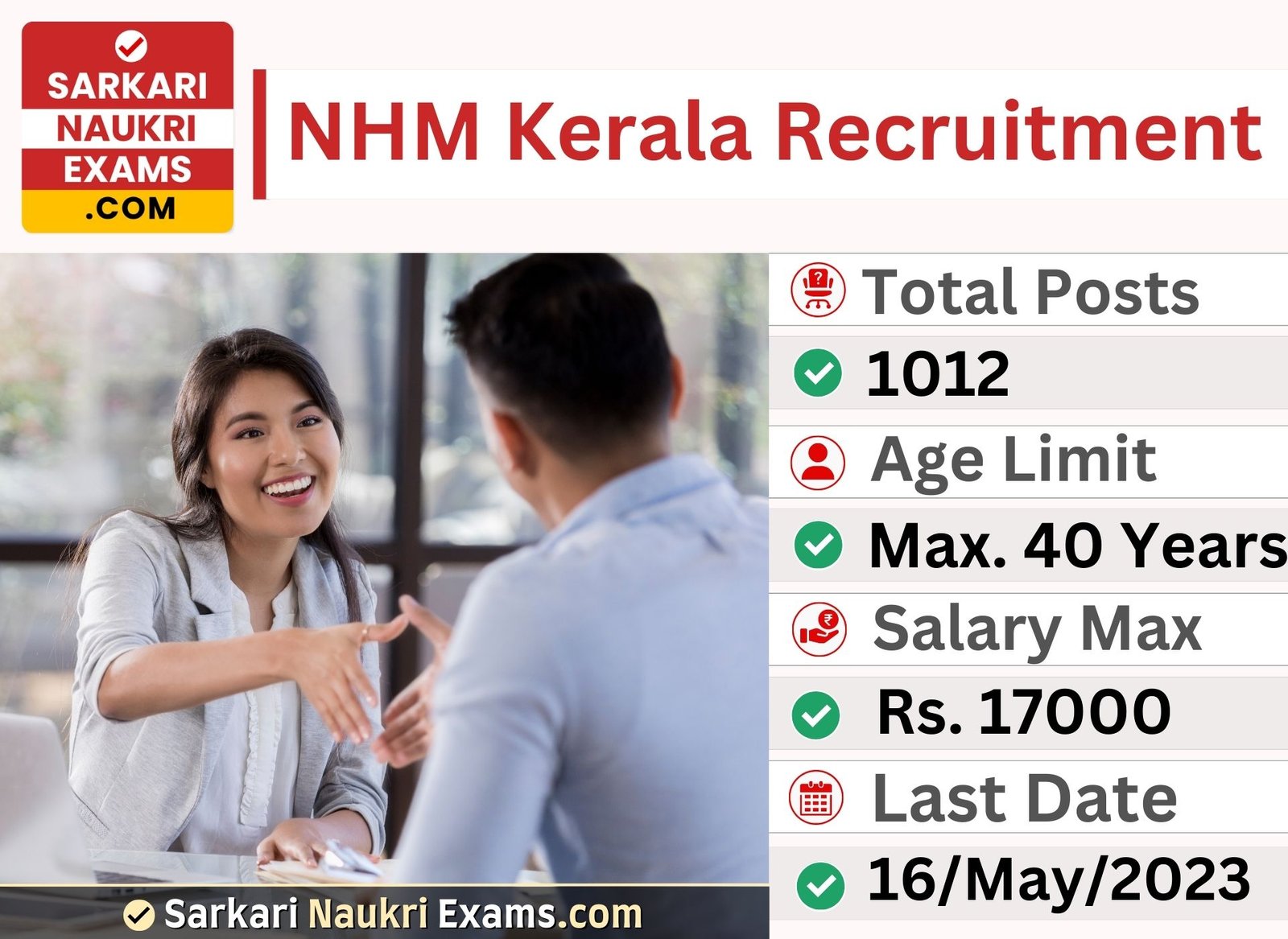 NHM Kerala Mid Level Service Provider Recruitment 2023 | 1012 Posts Online Form