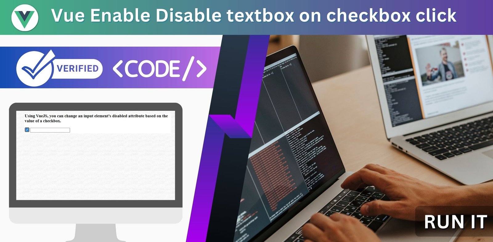 Vue Enable Disable textbox on checkbox click