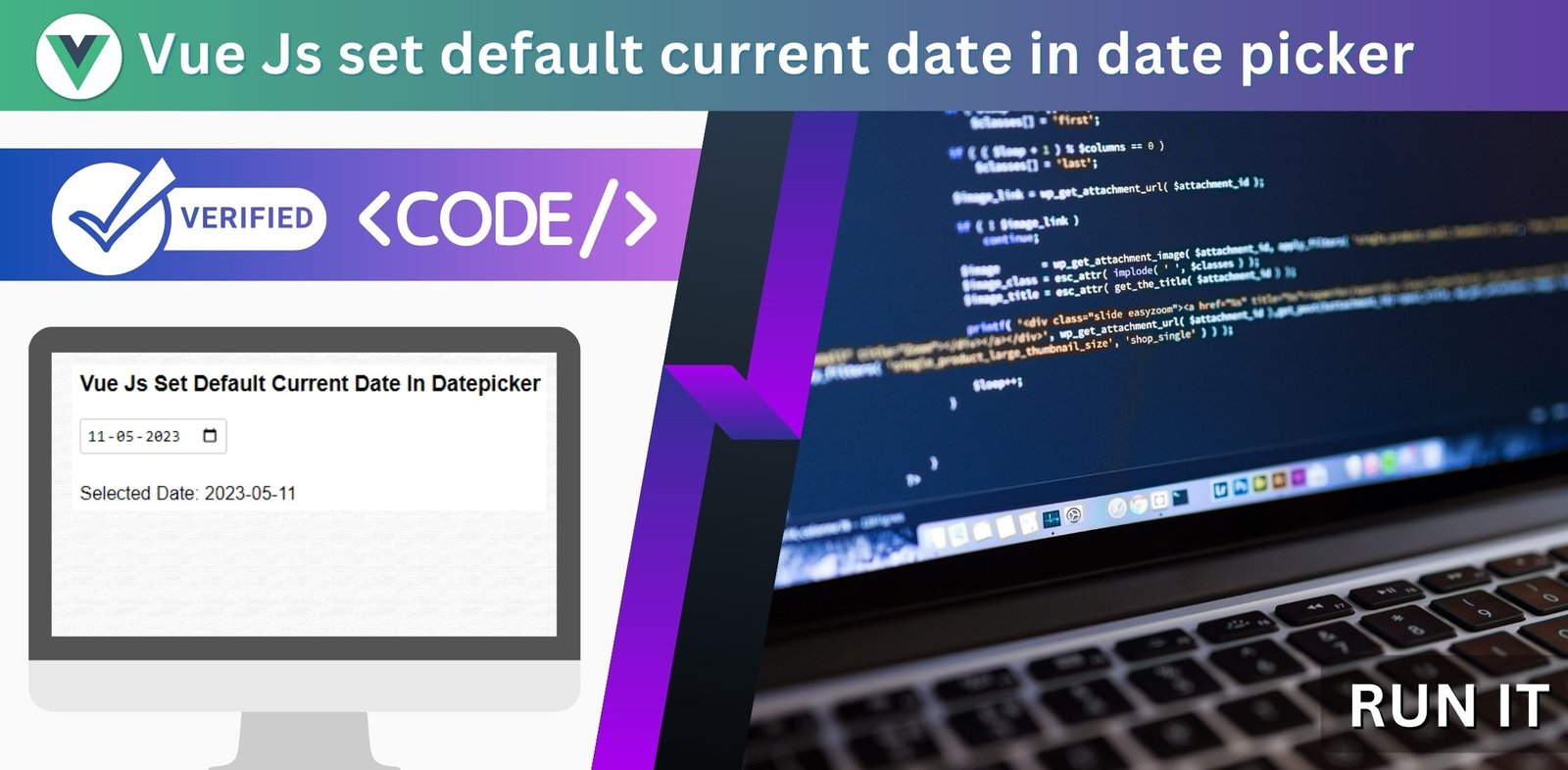 Vue Js set default current date in datepicker