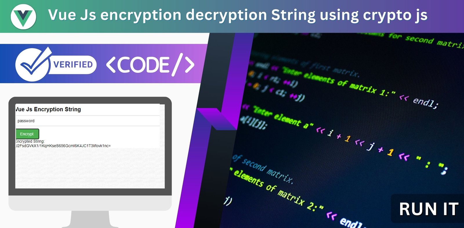 Vue Js encryption decryption String using crypto js