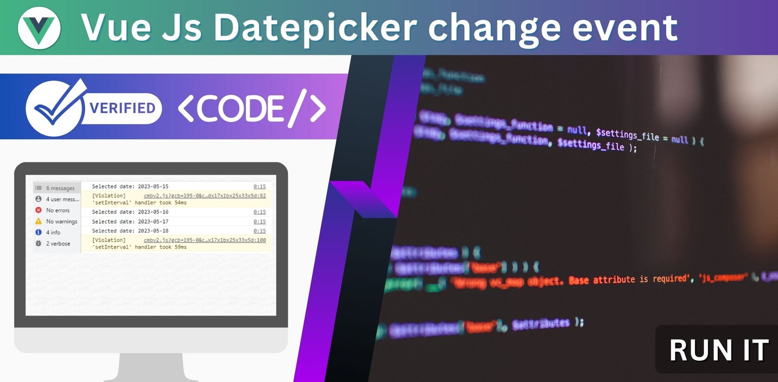 Vue Js Datepicker change event