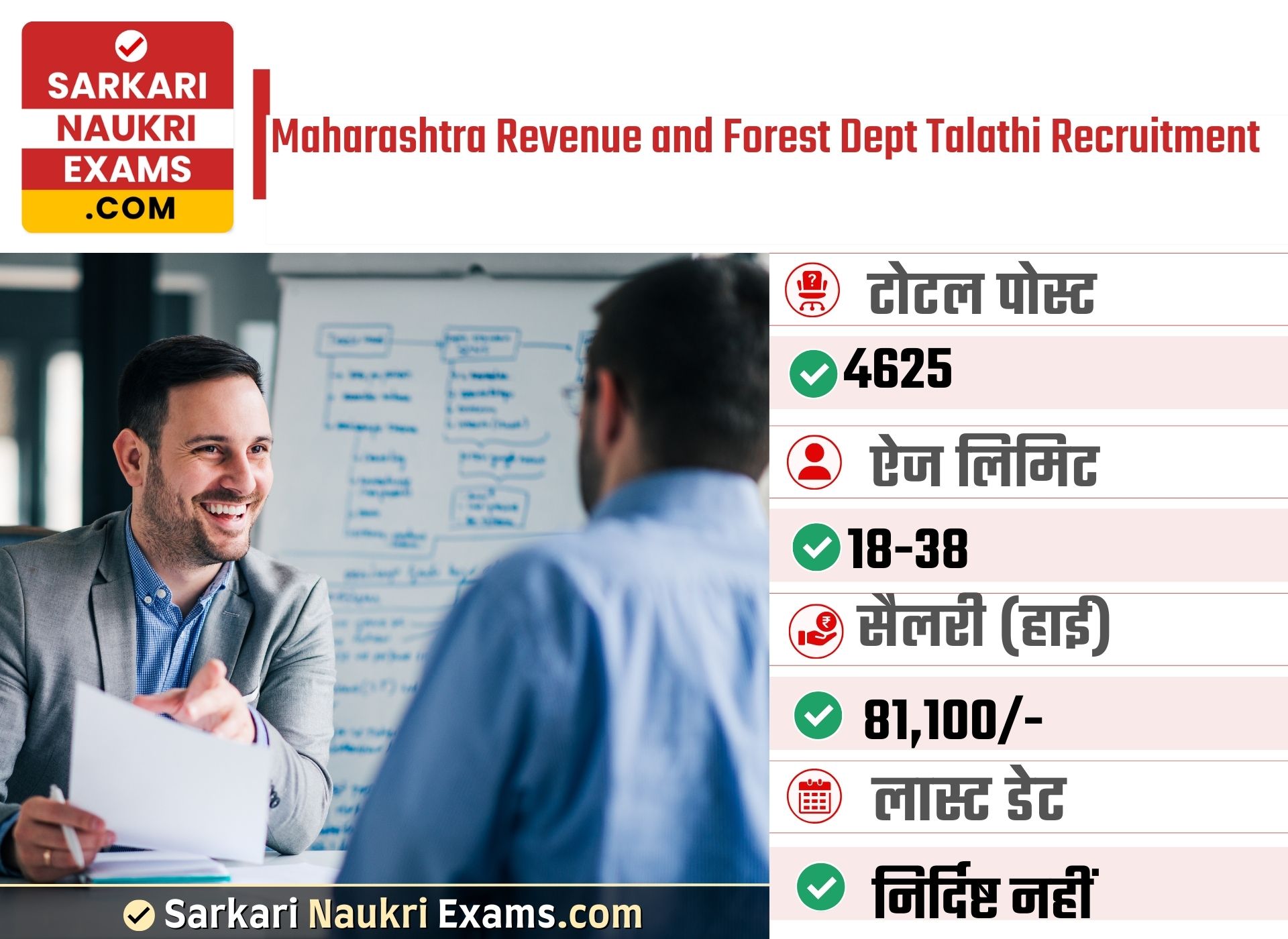 Maharashtra Revenue and Forest Dept Talathi Recruitment 2023 | Online Form 