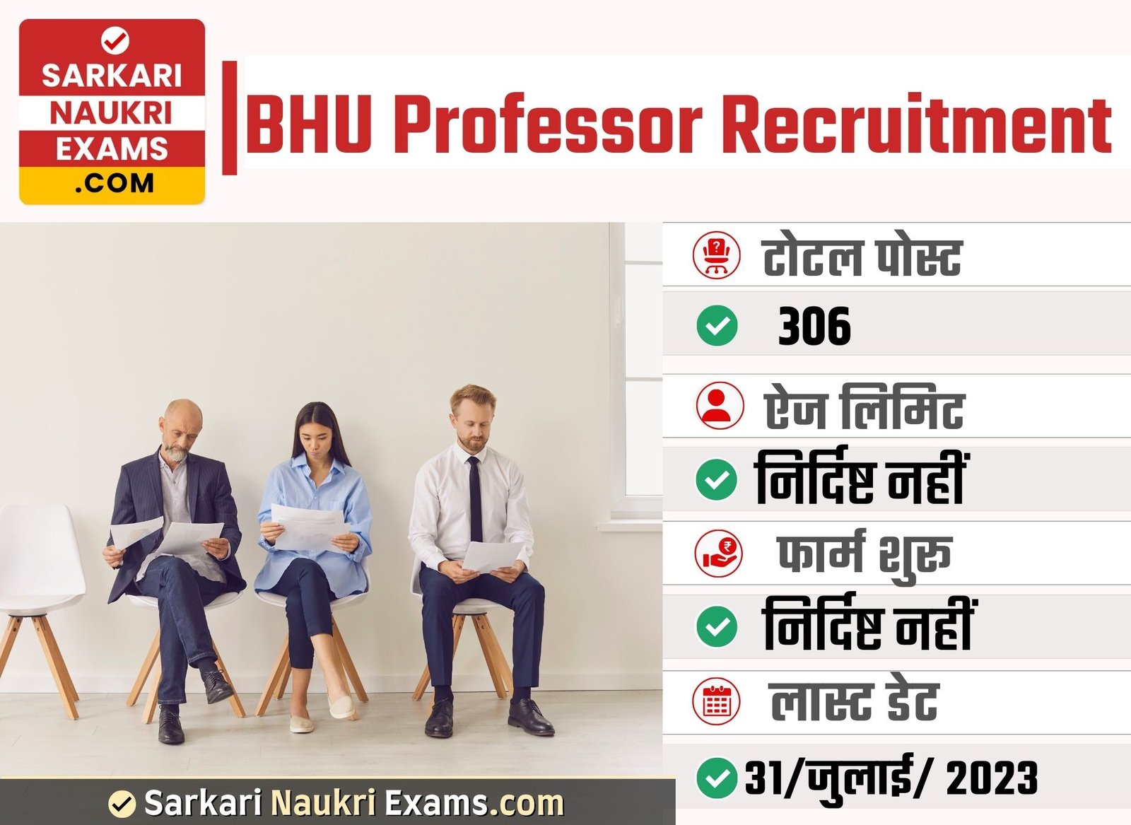 BHU Professor Recruitment 2023 | Online Form 