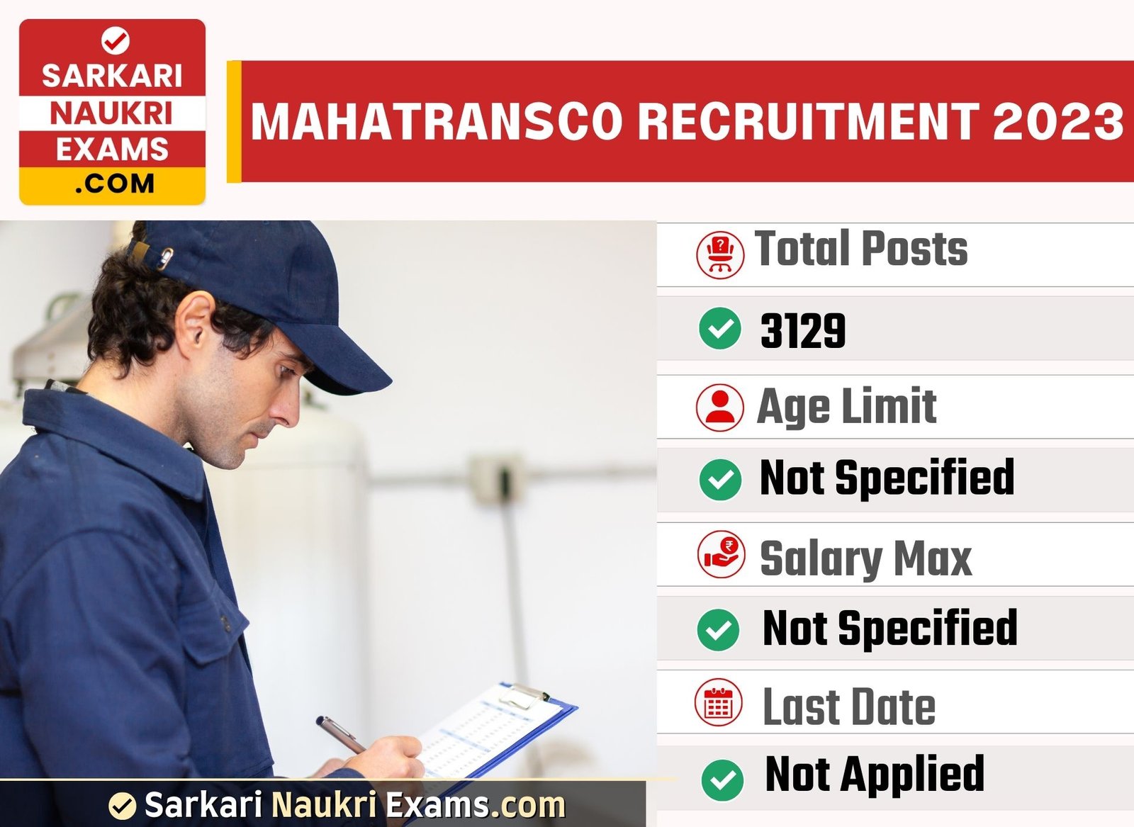MAHATRANSCO Assistant Technician Recruitment 2023 | 3129 Posts Apply Form