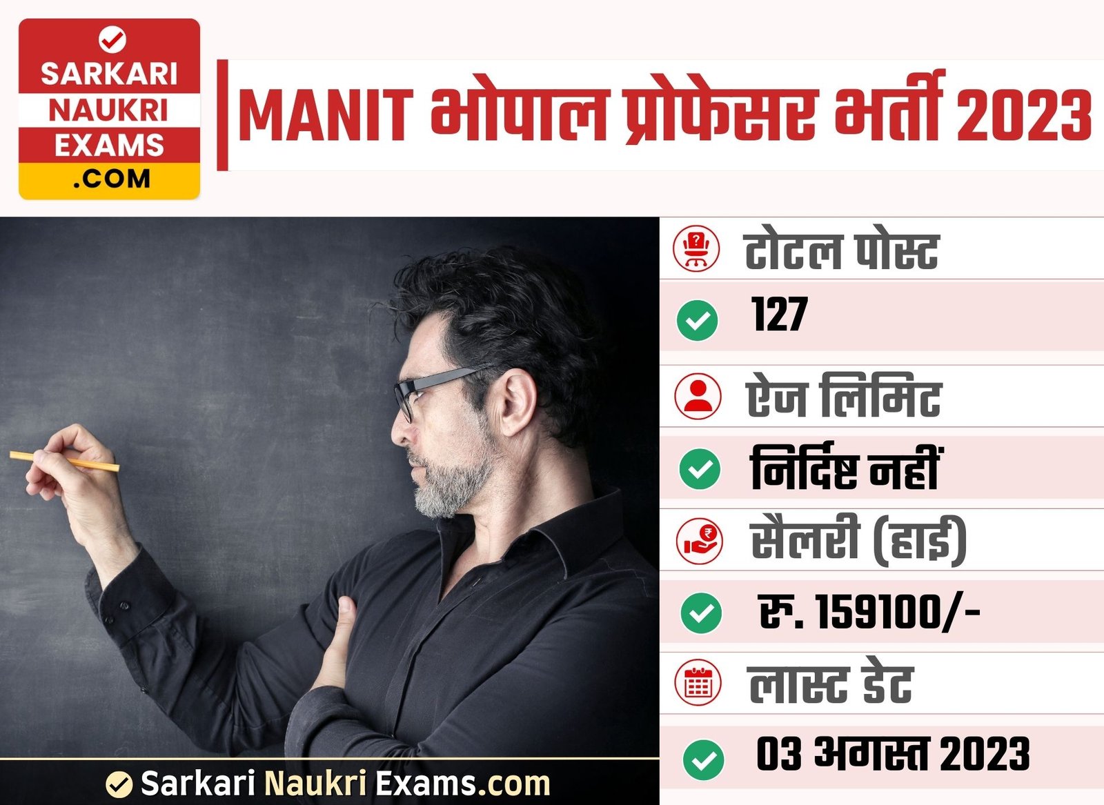 MANIT Bhopal Professor Recruitment 2023 | Last Date 03 August Online Form