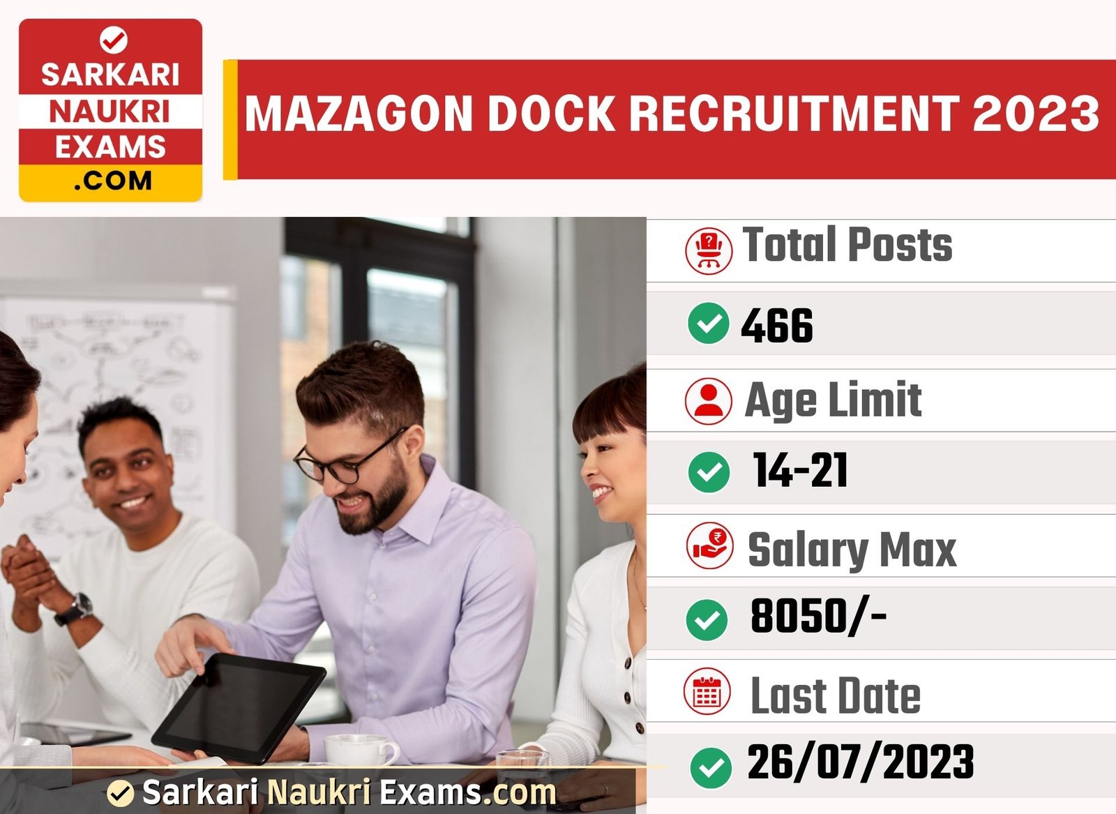 Mazagon Dock Trade Apprentices Recruitment 2023 | 466 Vacancy Online Form 