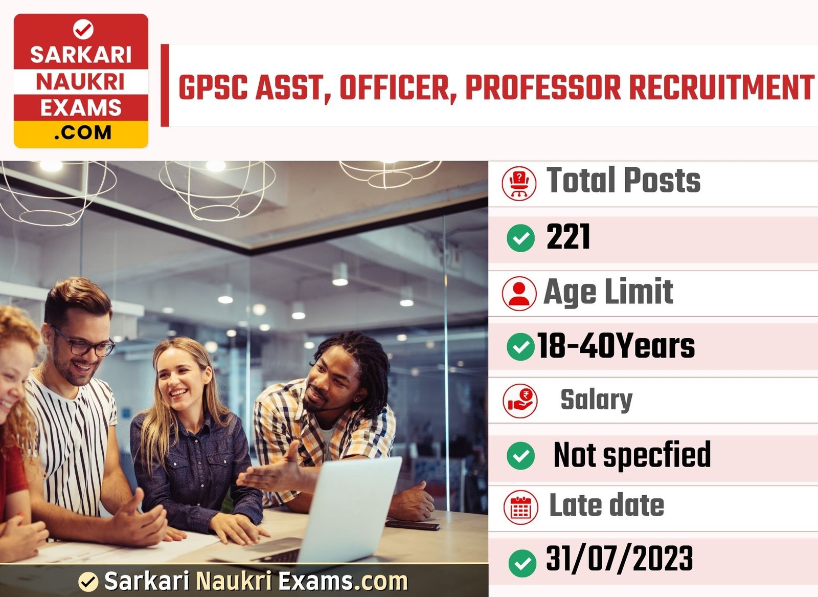 GPSC Asst, Officer, Professor Recruitment 2023 | 221 Vacancy Online Form 