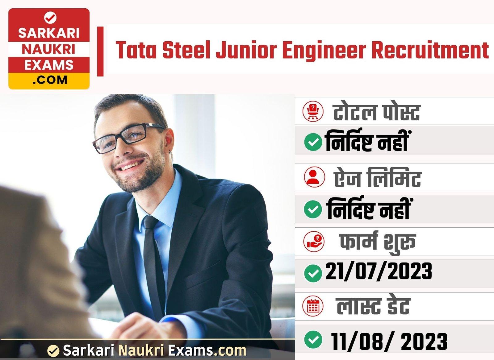 Tata Steel Junior Engineer(JE) Recruitment 2024 Apply Online Form (Upcoming Jobs)