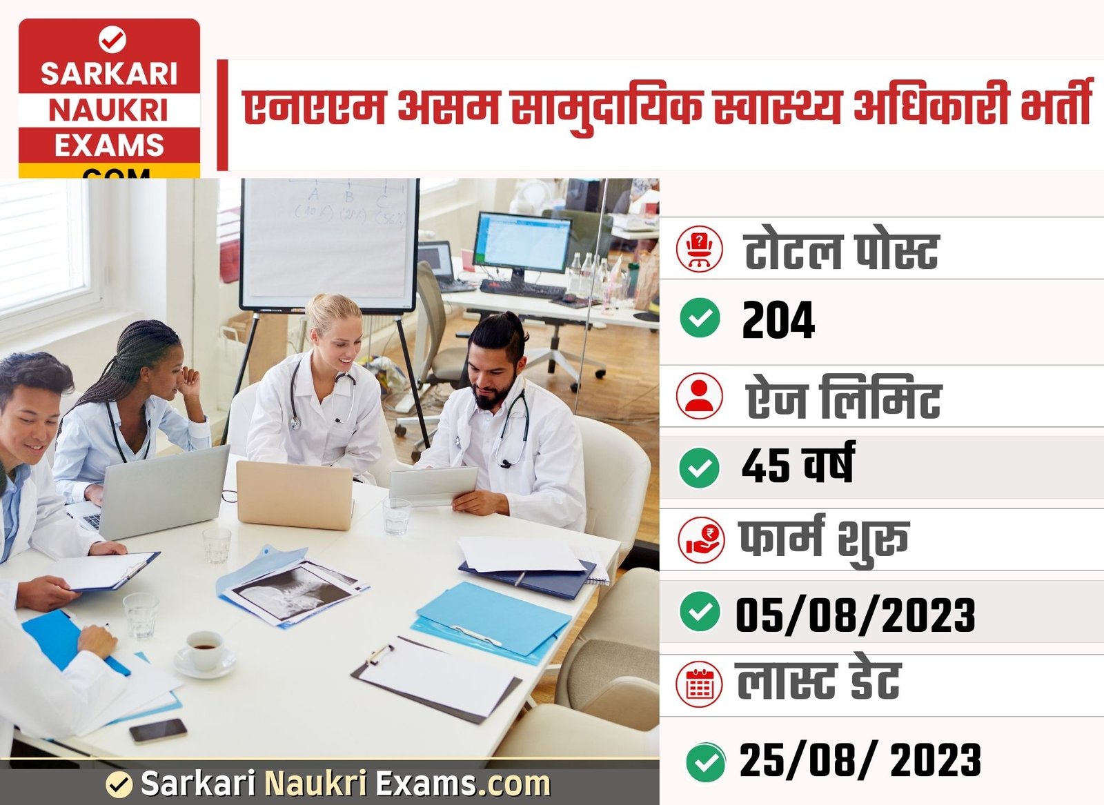 NAM Assam Community Health Officer (CHO) Recruitment 2023 | 204 Post Apply Online Form
