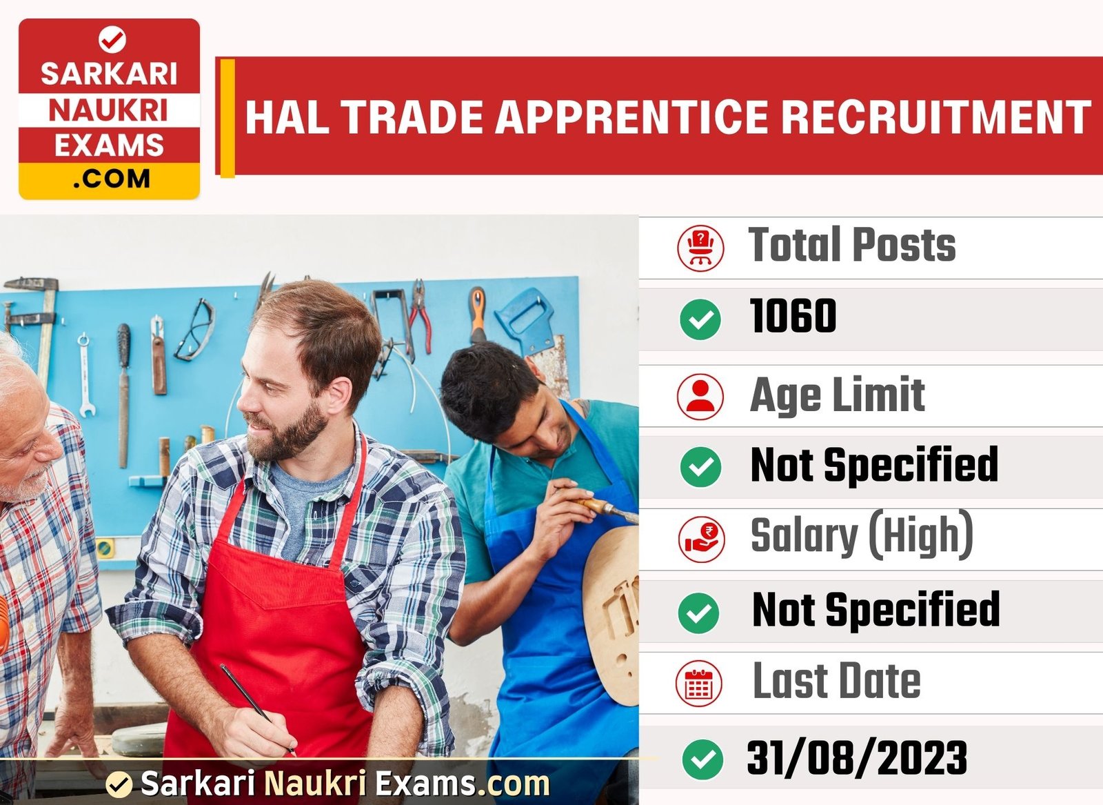 HAL Trade Apprentice Recruitment 2023 | 1060 Posts Offline Form