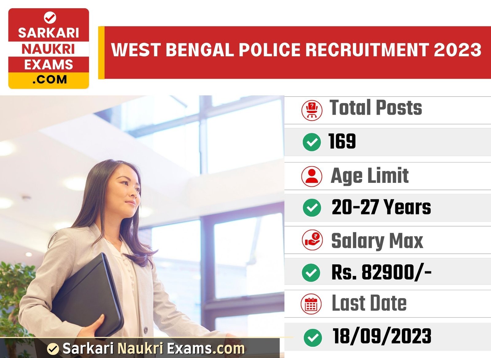West Bengal Police SI, Sergeant Recruitment 2023 | Salary Upto 82900/- Online Form