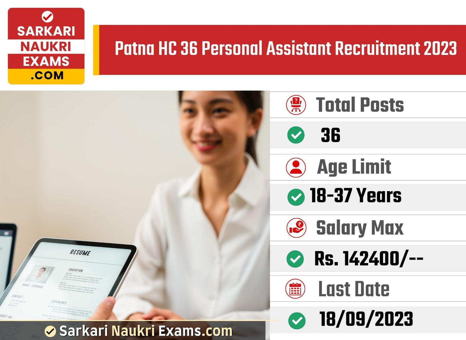 Patna HC 36 Personal Assistant (PA) Recruitment 2023 | Online Form 