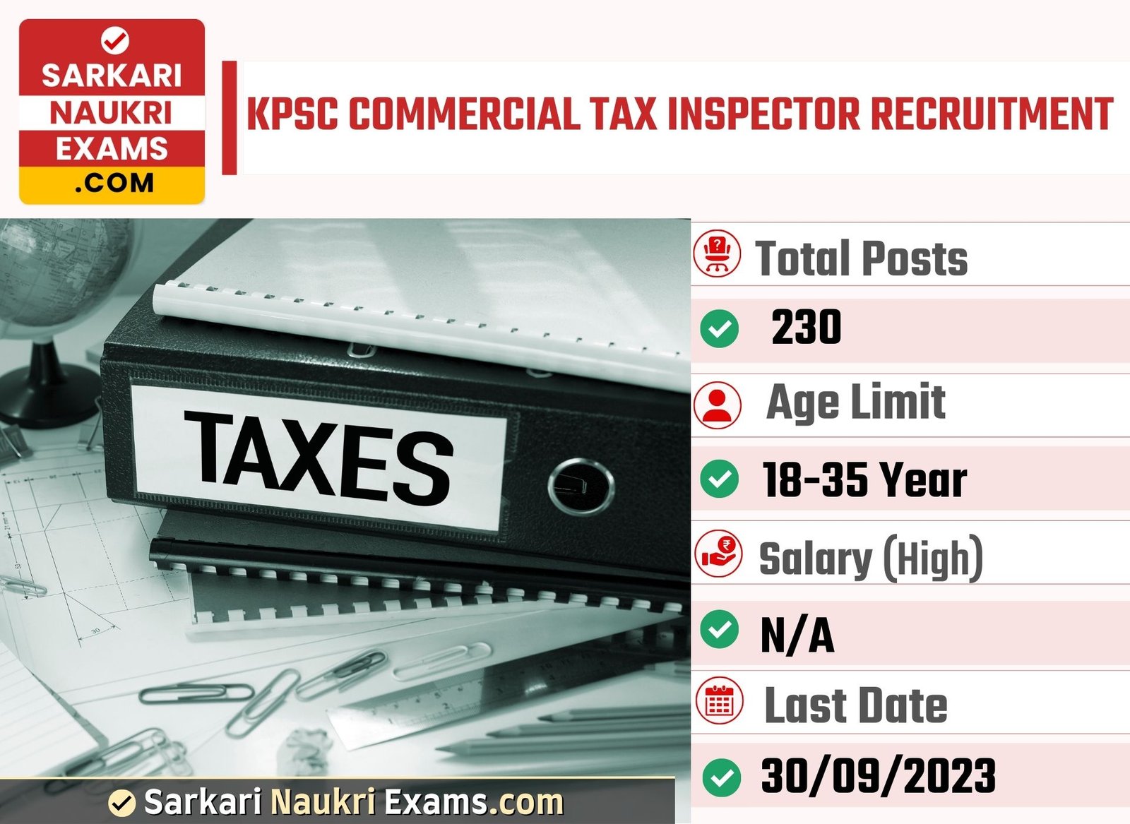 KPSC Commercial Tax Inspector Recruitment 2023 | Last Date: 30 Sept Apply Online Form