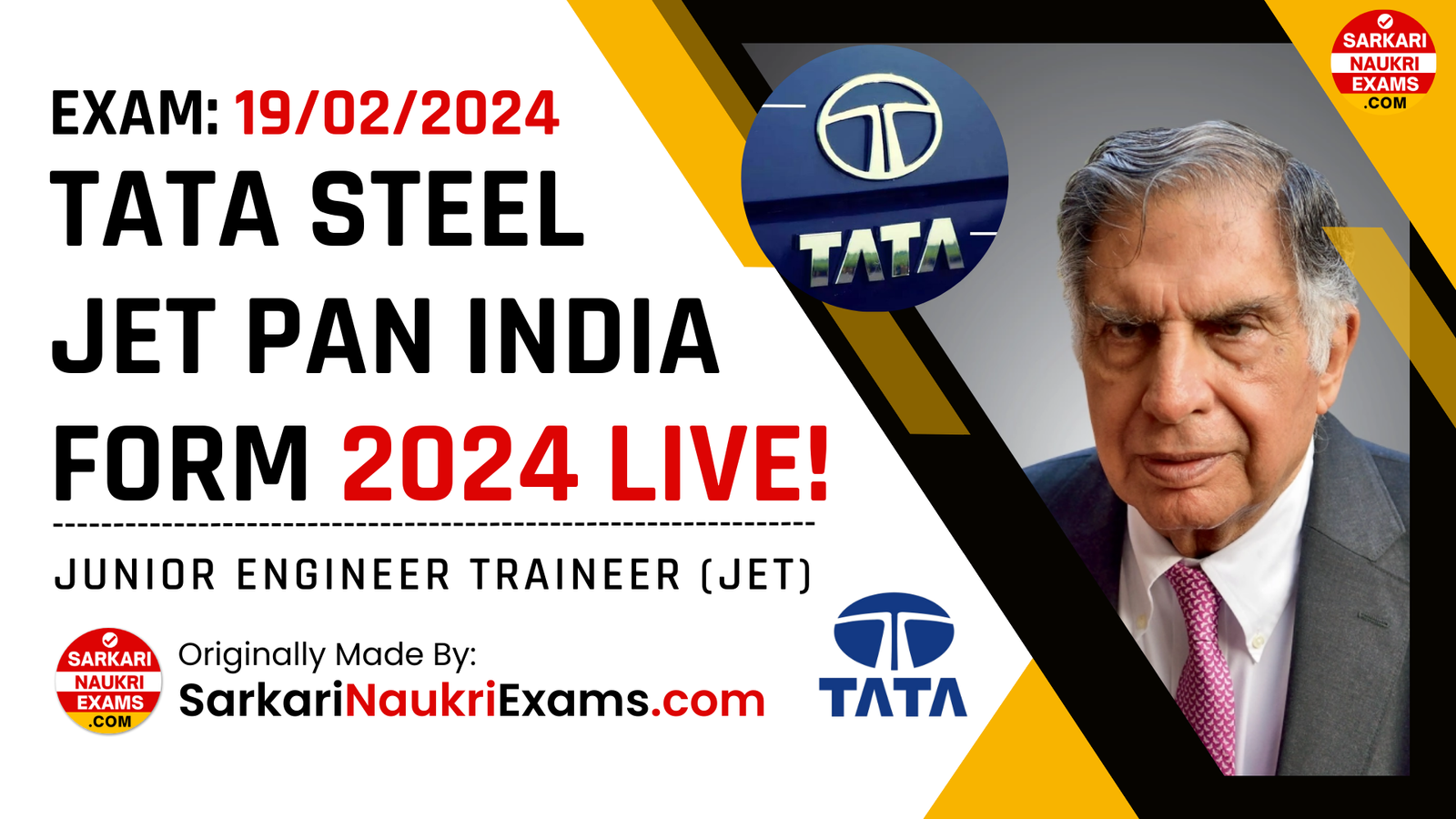 Tata Steel JET Admit Card 2024 (OUT 12 FEB) | TISCO Junior Engineer Trainee Exam Date