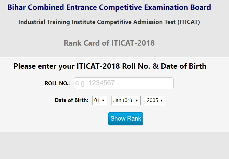 Bihar ITI Result 2018