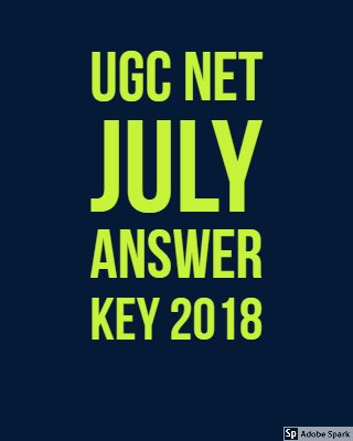 Download UGC NET July Answer Key 2018